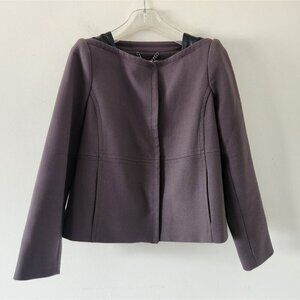 MILLY | Lamb Leather Blazer Gray Sz 6